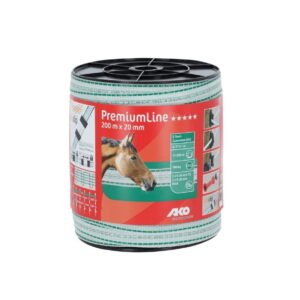 Elektrinio piemens juosta balta / žalia PremiumLine 20mm