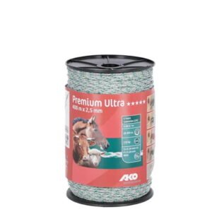 Elektrinio piemens virvė balta / žalia Premium Line 400m