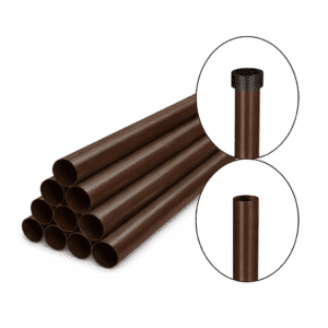 Metalinis stulpas d48,3 x 1,2 x 2500mm rudas RAL8017 apvalūs stulpai